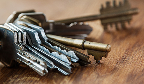 set of keys on a table